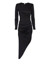 Veronica Beard Tristana Ruched Asymmetric Midi-dress In Black