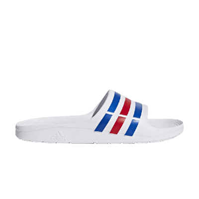 Pre-owned Adidas Originals Duramo Slides 'white Blue Red'