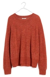 Madewell Elliston Crop Pullover Sweater In Heather Brick