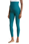 Beyond Yoga Empire Waist Maternity Leggings In Deep Sea Heather