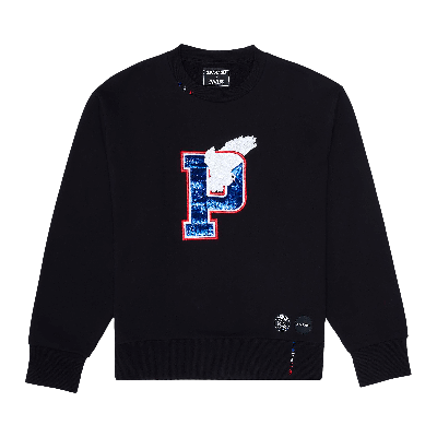 Pre-owned Paris Saint-germain X 3.paradis Letterman Crewneck Sweater 'black'