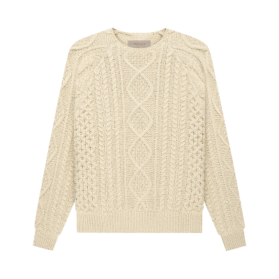 Pre-owned Essentials Fear Of God  Cable Knit 'eggshell' In White