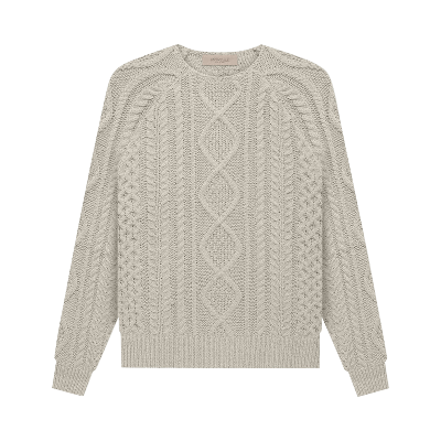 Pre-owned Essentials Fear Of God  Cable Knit 'smoke' In Grey