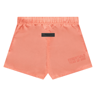 Pre-owned Essentials Fear Of God  Running Shorts 'coral' In Orange