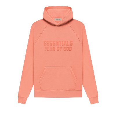 Pre-owned Essentials Fear Of God  Hoodie 'coral' In Orange