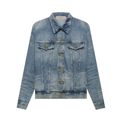 Pre-owned Essentials Fear Of God  Trucker Jacket 'indigo' In Blue