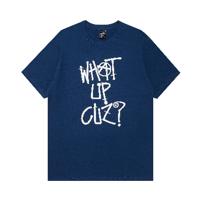 Pre-owned Stussy What Up Cuz? Tee 'indigo' In Blue