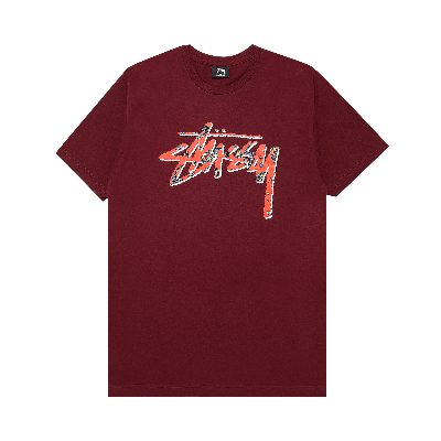 Pre-owned Stussy Paisley Stock Tee 'wine' In Red