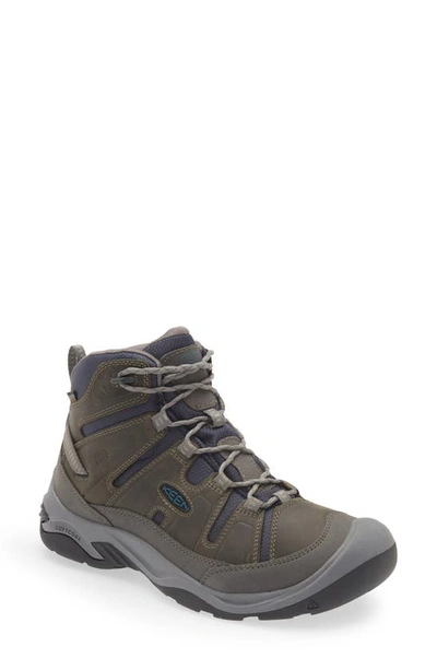 Keen Circadia Waterproof Mid Hiking Shoe In Steel Grey/ Legion Blue
