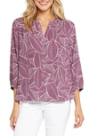 Nydj High/low Crepe Blouse In Burton Valley