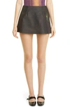 Puppets And Puppets Heat Activated Cotton Blend Miniskirt In Black/ Green