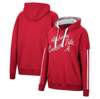 Colosseum Crimson Alabama Crimson Tide Serena Oversized Sleeve Striping V-neck Pullover Hoodie In Crimson