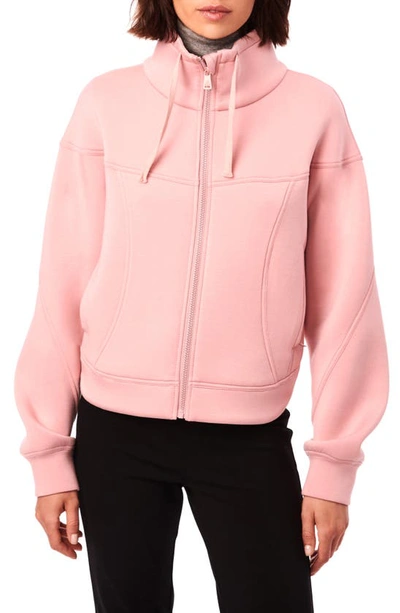 Bernardo Stand Collar Scuba Knit Jacket In Pink