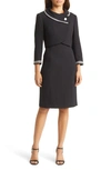 Tahari Asl Beaded Dress Suit In Black