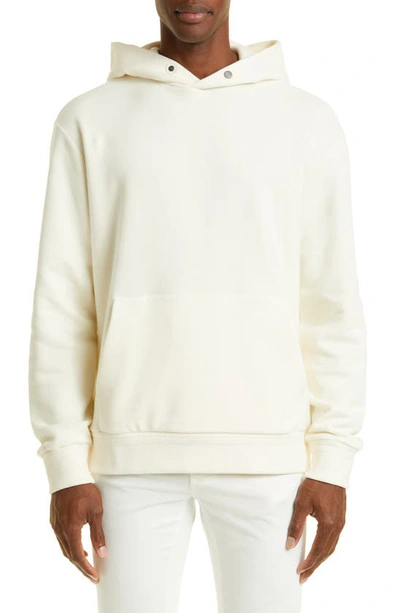 Zegna Fine-knit Cotton-cashmere Hoodie In White