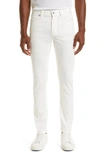 Zegna City Fit Stretch Cotton Pants In White