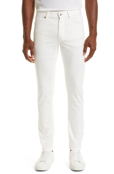 Zegna City Fit Stretch Cotton Pants In White