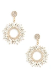 Shashi Solar Crystal-embellished Drop Earrings In Gold