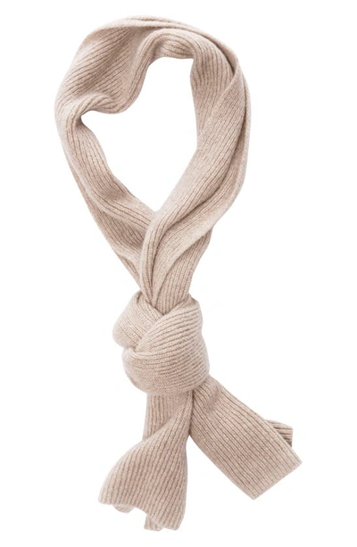 Eleventy Ribbed Cashmere Scarf In Sand