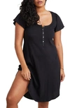 Hatch Women's The Pointelle Maternity Nursing Friendly Nightgown In Black