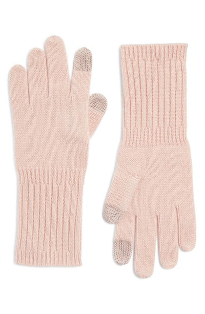 Nordstrom Recycled Cashmere Gloves In Pink Chintz