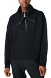 Sweaty Betty Restful Bouclé Half Zip Pullover In Black