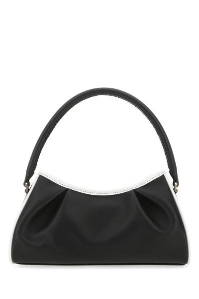 Elleme Two-tone Leather Dimple Moon Shoulder Bag Multicoloured  Donna Tu In Black