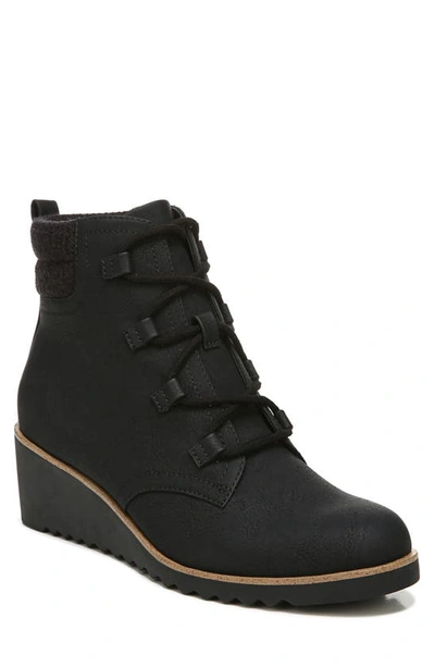 Lifestride Zone Lace-up Wedge Bootie In Black