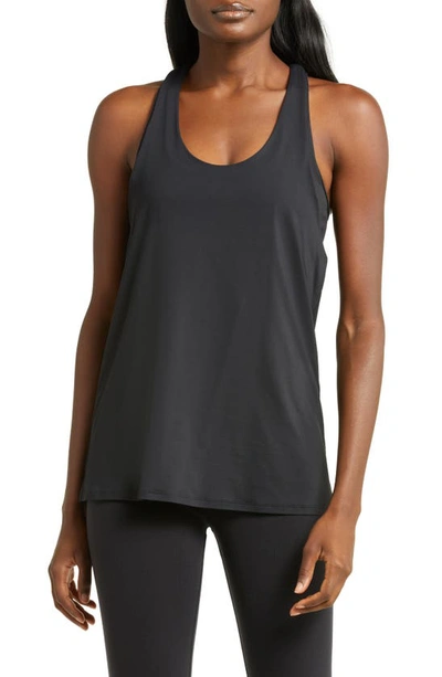 Alo Yoga 'don't Get It' Twisted Racerback Tank Top In Black