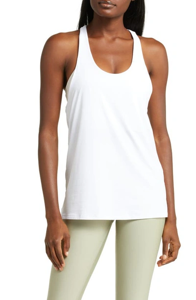 Alo Yoga 'don't Get It' Twisted Racerback Tank Top In White