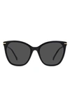 Carolina Herrera 56mm Cat Eye Sunglasses In Black / Grey