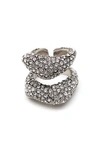 ALEXANDER MCQUEEN CRYSTAL PAVÉ STACKED RING