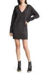Treasure & Bond Oversize Long Sleeve Sweater Dress In Grey Dark Charcoal Heather