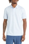 Mizzen + Main Versa Stripe Performance Golf Polo In Light Blue White Stripe