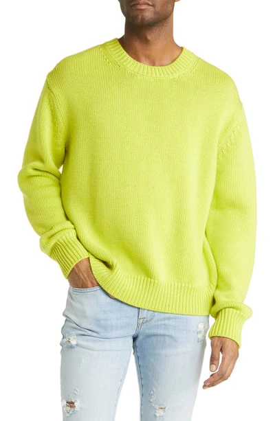Frame Oversize Merino Wool Sweater In Flash Lime