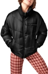 Bernie Abstract Quilted Short Puffer Jacket In Nocolor