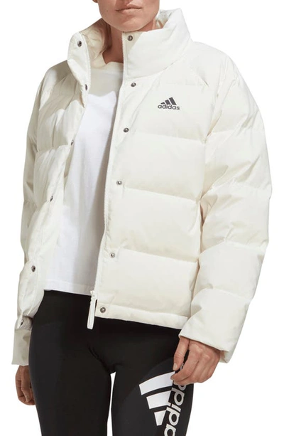 Adidas Originals Helionic Relaxed 600 Fill Power Down Jacket In White