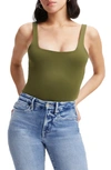 Good American Modern Tank Scuba Bodysuit In Fog