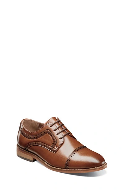 Stacy Adams Kids' Little Boy Dickinson Cap Toe Oxford Shoe In Cognac