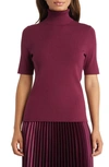 Anne Klein Ribbed Turtleneck Sweater In Chianti