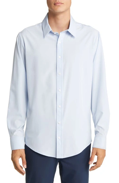 Mizzen + Main Leeward Trim Fit Solid Performance Button-up Shirt In Light Blue Solid