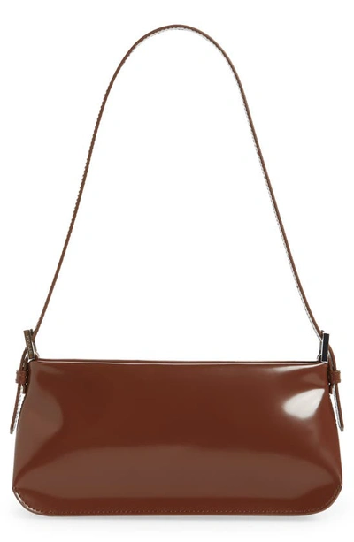 By Far Dulce Patent Leather Shoulder Bag In Brown