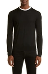 Zegna Men's Casheta Light Crewneck Long-sleeve Shirt In Black