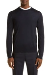 Zegna Men's Casheta Light Crewneck Long-sleeve Shirt In Navy