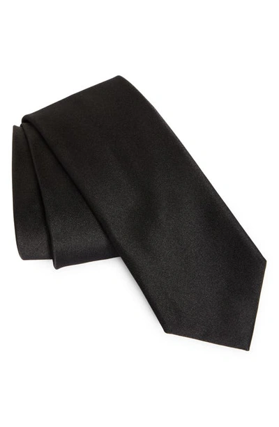 Zegna Ties Solid Silk Tie In Black