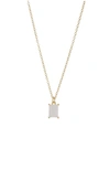 Argento Vivo Birthstone Pendant Necklace In June/ Milky Qtz