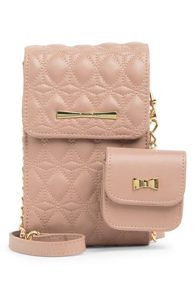 BETSEY JOHNSON QUILTED PHONE CROSSBODY & AIRPOD CASE 