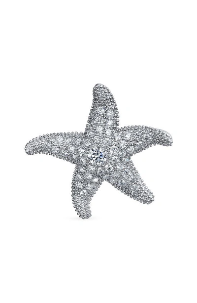 Bling Jewelry Sterling Silver Cz Starfish Nautical Pendant In Clear