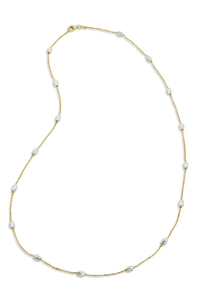 Savvy Cie Jewels Two-tone Station Chain Necklace In Yellow