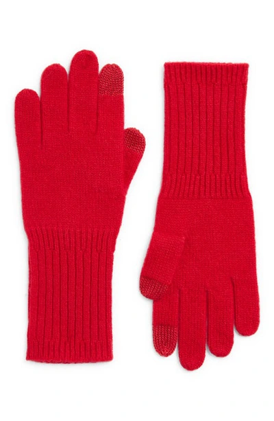 Nordstrom Recycled Cashmere Gloves In Red Lychee